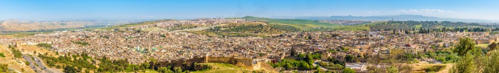 Panoramic view at the Old Medina of Fez in Morocco